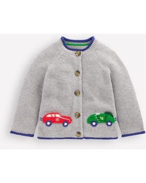 Boden Gilet Fantaisie À Logo-Voitures Gris Chiné