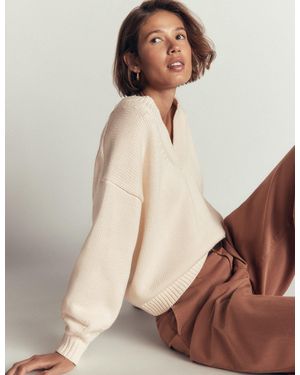 Boden Lucy Baumwollpullover Mit V-Ausschnitt - Braun