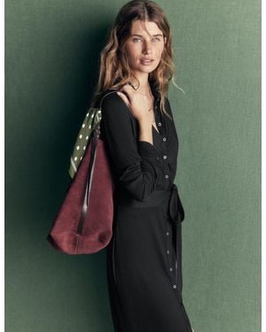 Boden Gerafftes Jersey-Hemdblusenkleid - Grün