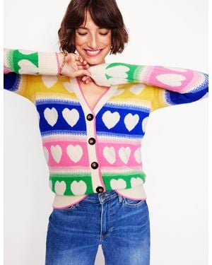 Boden Gilet Boyfriend Quinn-Multi, Cœurs - Bleu