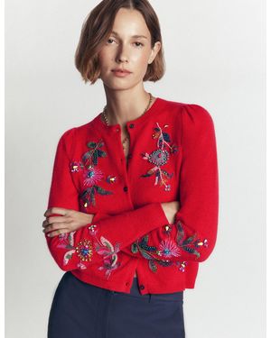 Boden Ria Verzierte Strickjacke - Rot