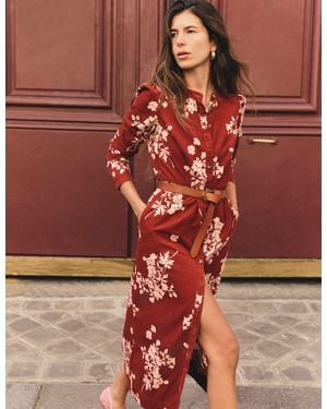 Boden Louise Midi-Hemdblusenkleid Aus Cord - Rot