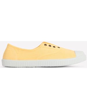 Boden Canvas-Turnschuhe Ohne Schnürung - Natur