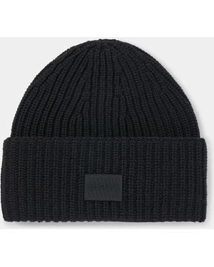 Bogner Larah Virgin Wool And Knitted Cashmere Hat - Black