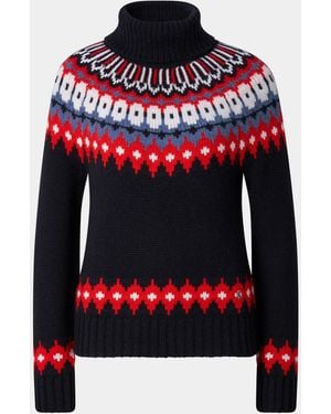 Bogner Ingrid Cashmere Sweater And Norwegian-Style Sweater For - Red