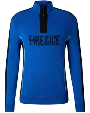 Bogner Fire + Ice Laurens Knitted Turtleneck Jumper - Blue