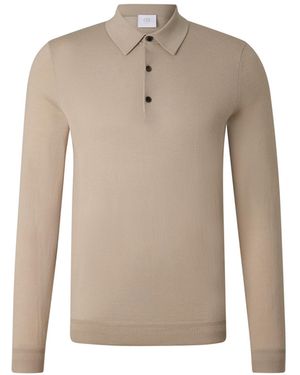 Bogner Knitted Polo Long-Sleeved Top Jake For - Natural