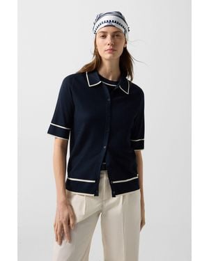 Bogner Peaches Silk Knit Jacket - Blue