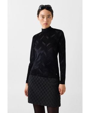 Bogner Cherie Velvet Long-Sleeved Top For - Black