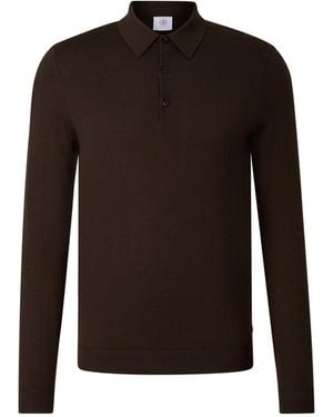 Bogner Knitted Polo Long-Sleeved Top Jake For - Black