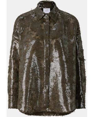Bogner Florence Sequinned Shirt Blouse - Green