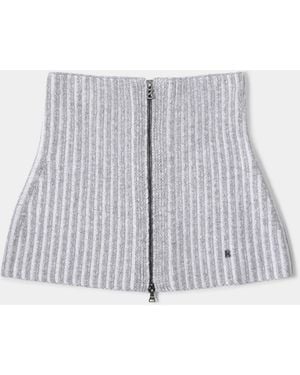 Bogner Merida Virgin Wool Ribbed Collar - Grey