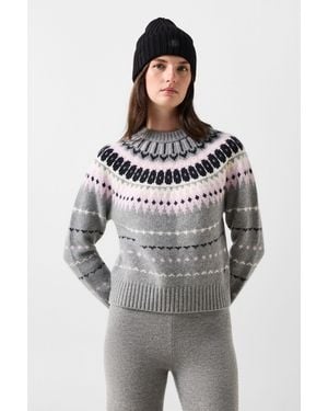 Bogner Ina Cashmere Sweater With Norwegian Design For - Gray