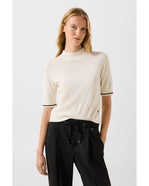 Bogner Antonia Virgin Wool And Silk Knit Shirt - White