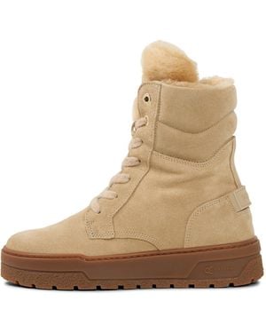 Bogner Calgary Lace-up Boots With Spikes - Natural