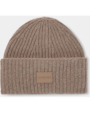 Bogner Larah Virgin Wool And Knitted Cashmere Hat For - Brown
