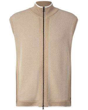 Bogner Enzo Knitted Waistcoat For - Natural