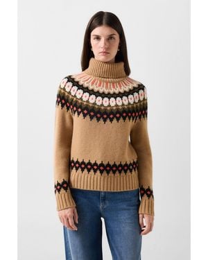 Bogner Ingrid Cashmere Sweater And Norwegian-Style Sweater For - Brown