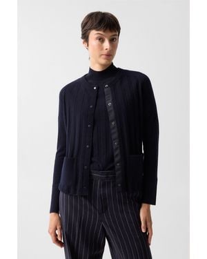Bogner Tanja Virgin Wool Cashmere Cardigan For - Blue