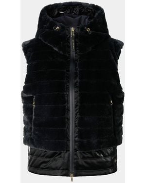Bogner Manda Faux Fur Down Waistcoat - Black