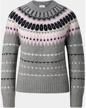 Bogner Ina Cashmere Sweater With Norwegian Design For - Gray