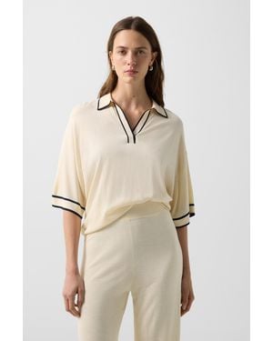 Bogner Paris Knitted Polo Shirt - Natural