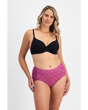 Jockey No Ride Up Lace Full Brief - Pink