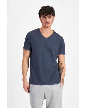 Bonds Midweight V Neck Tee - Blue