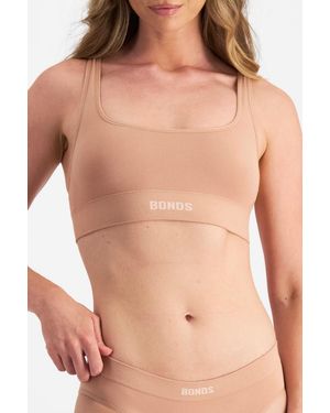 Bonds Bases Viscose Bamboo Seamless Crop Bra - Natural