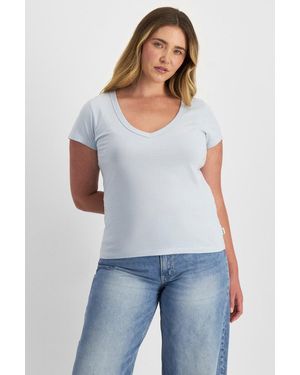 Bonds Midweight V Neck Tee - White