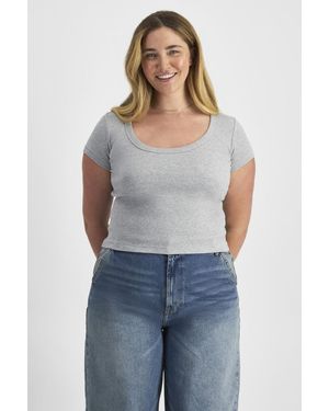 Bonds Organic Rib Scoop Tee - Blue
