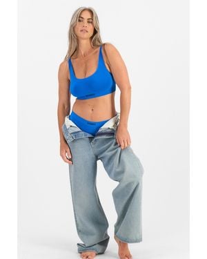 Bonds Bases Viscose Bamboo Seamless Crop Bra - Blue