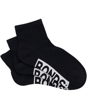 Bonds Logo Cushioned Quarter Crew 3 Pack - Black