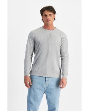 Bonds Midweight Long Sleeve Crew Tee - Grey