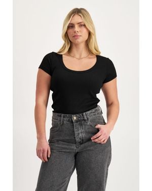 Bonds Organic Rib Scoop Tee - Black