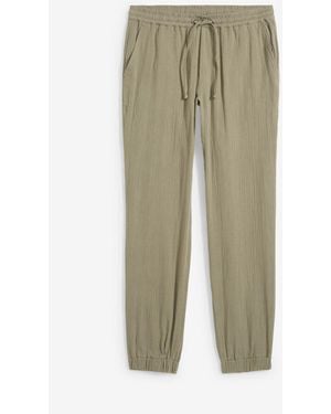 bonprix Regular Fit Musselin Schlupfhose, Tapered - Grün