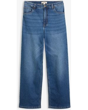 bonprix Wide-Leg-Jeans, Mid Waist Mit Leo Details - Blau