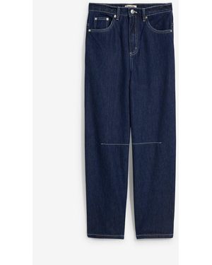 bonprix Balloon Jeans High Waist Bequembund, Super Soft, Cropped - Blau