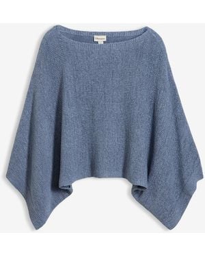 bonprix Kimono-Pullover Aus Bändchengarn - Blau