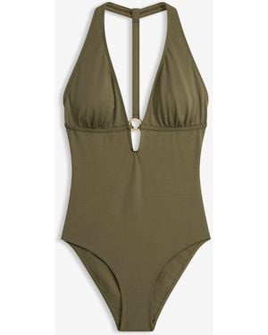bonprix Badeanzug Mit Tiefem V-Ausschnitt - Grün