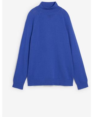 bonprix Rollkragenpullover Aus Reiner Baumwolle - Blau