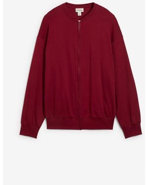bonprix Sweatjacke Aus Reiner Baumwolle - Rot