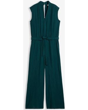 bonprix Viskose-Jumpsuit Mit Kelchkragen - Grün