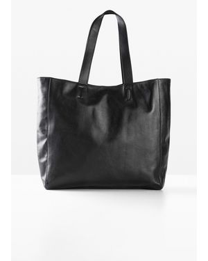 bonprix Xxl-Ledershopper - Schwarz