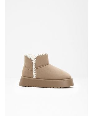 bonprix Gefütterte Plateau-Boots - Natur