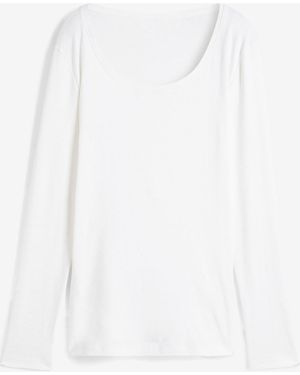 bonprix Langarmshirt Aus Reiner Bio-Baumwolle - Weiß