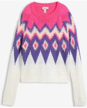 bonprix Fair-Isle-Grobstrick-Pullover - Pink