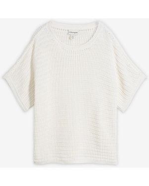 bonprix Ajour-Pullover Aus Viskose-Mix - Weiß