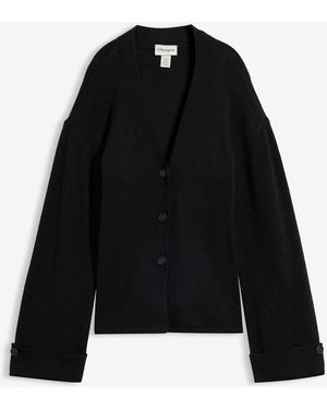 bonprix Taillierte Strickjacke Aus Viskose-Mix - Schwarz