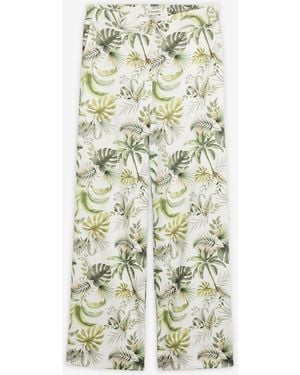 bonprix Bedruckte Hose Aus Leinen-Mix - Weiß